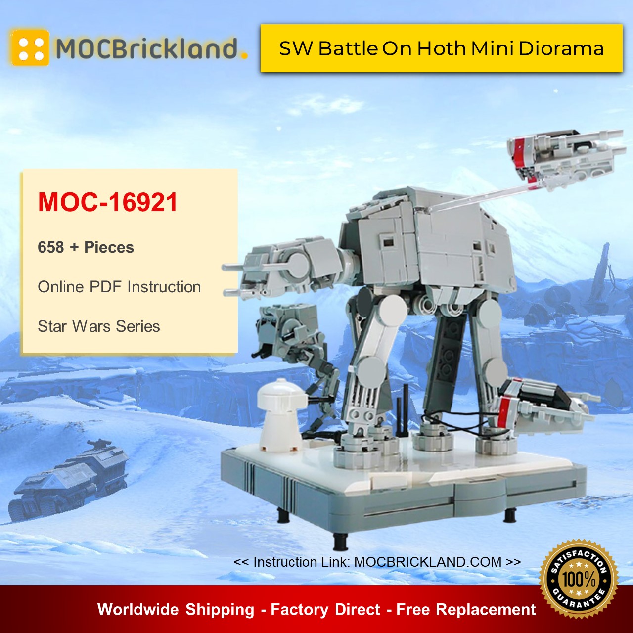 Star Wars Moc 16921 Sw Battle On Hoth Mini Diorama By Gol Mocbrickland Lepin Land Shop