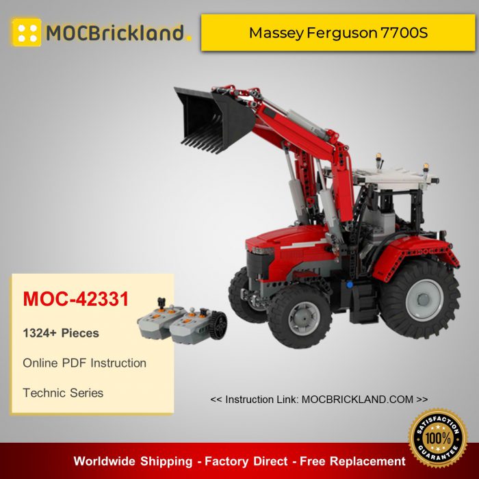 Technic moc-42331 massey ferguson 7700s with front end loader by mäkkes mocbrickland
