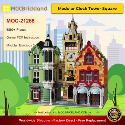 Modular Buildings MOC-21266 Modular Clock Tower Square By bricksandtiles MOCBRICKLAND