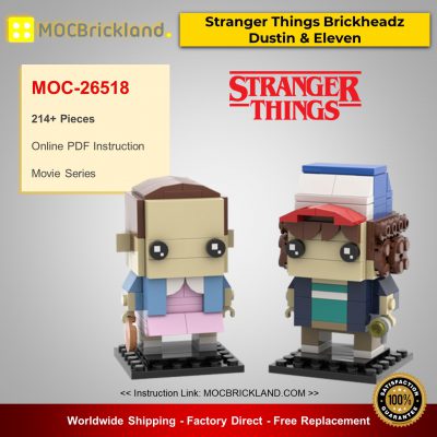 Movie MOC-26518 Stranger Things Brickheadz Collection - Dustin & Eleven By mkibs MOCBRICKLAND