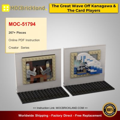 Creator MOC-51794 3D Mini Masterpiece - The Great Wave Off Kanagawa & The Card Players By beewiks MOCBRICKLAND