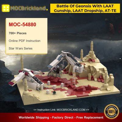 Star Wars MOC-54880 Battle Of Geonsis With LAAT Gunship, LAAT Dropship And AT-TE By Red5-Leader MOCBRICKLAND